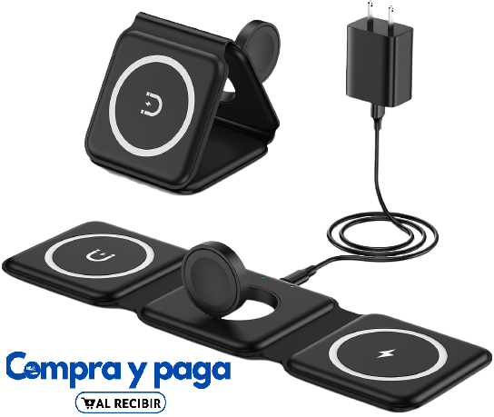 TecnoPro™ | Cargador Plegable Inalámbrico 3 En 1.