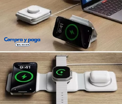 TecnoPro™ | Cargador Plegable Inalámbrico 3 En 1.
