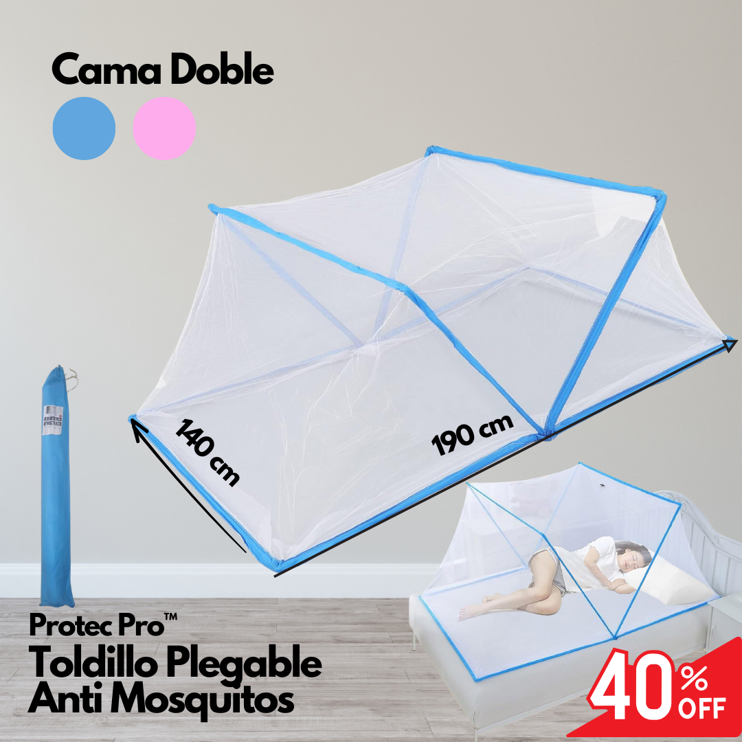 ProtecPro™ | Toldillo Plegable Anti Zancudos *GRATIS* LÁMPARA MATA ZANCUDOS   🦟🛏️