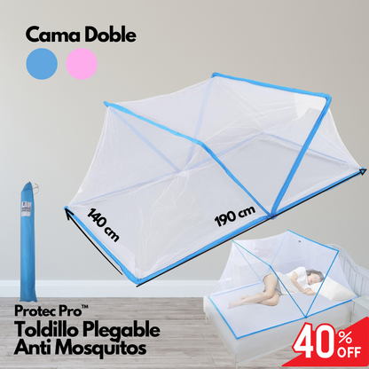 ProtecPro™ | Toldillo Plegable Anti Zancudos *GRATIS* LÁMPARA MATA ZANCUDOS   🦟🛏️