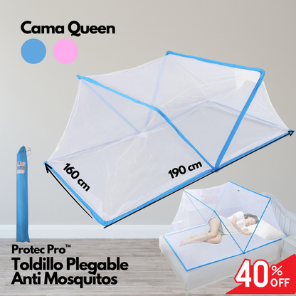 ProtecPro™ | Toldillo Plegable Anti Zancudos *GRATIS* LÁMPARA MATA ZANCUDOS   🦟🛏️