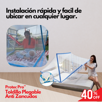 ProtecPro™ | Toldillo Plegable Anti Zancudos *GRATIS* LÁMPARA MATA ZANCUDOS   🦟🛏️