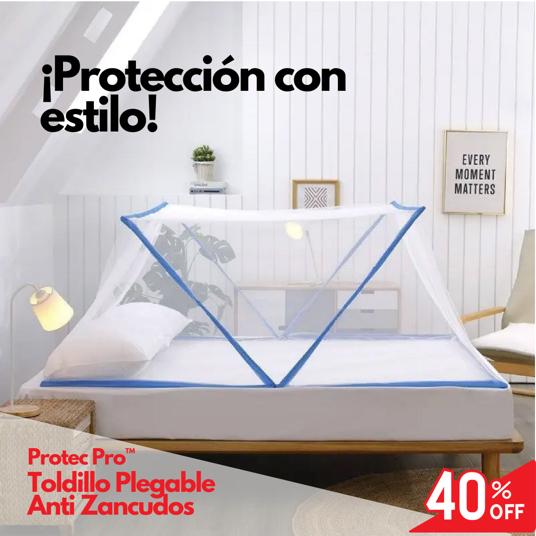 ProtecPro™ | Toldillo Plegable Anti Zancudos *GRATIS* LÁMPARA MATA ZANCUDOS   🦟🛏️
