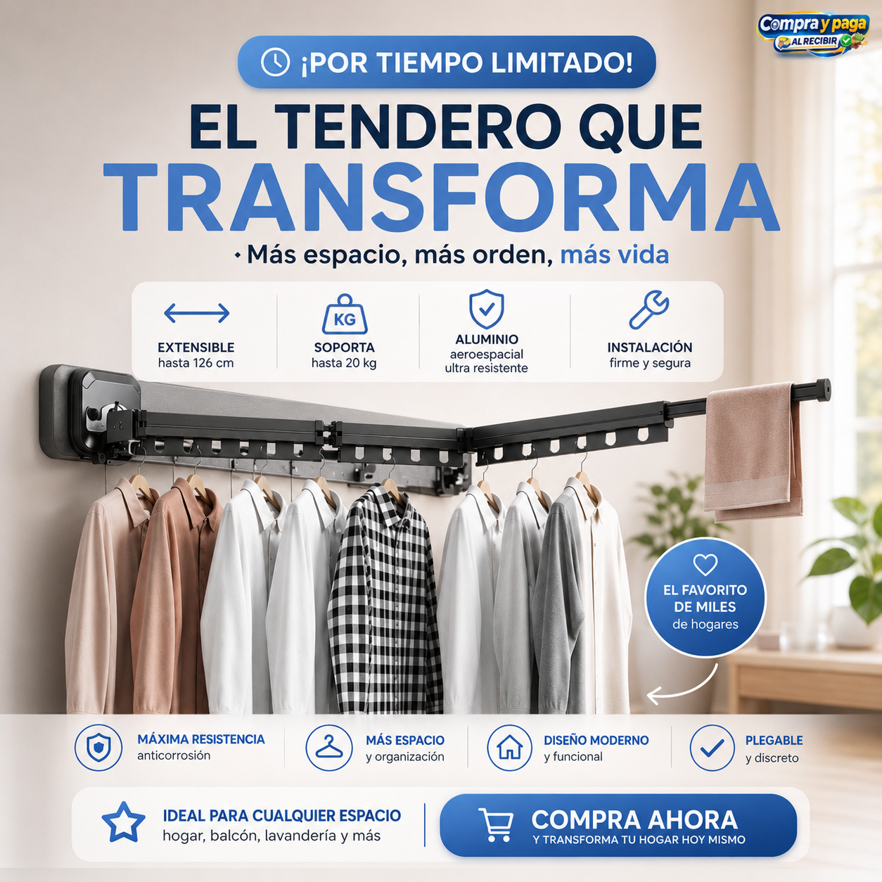 Tendex™ |Seca más, ocupa menos ¡LLEVA 3 TRAMOS, PAGA 2!